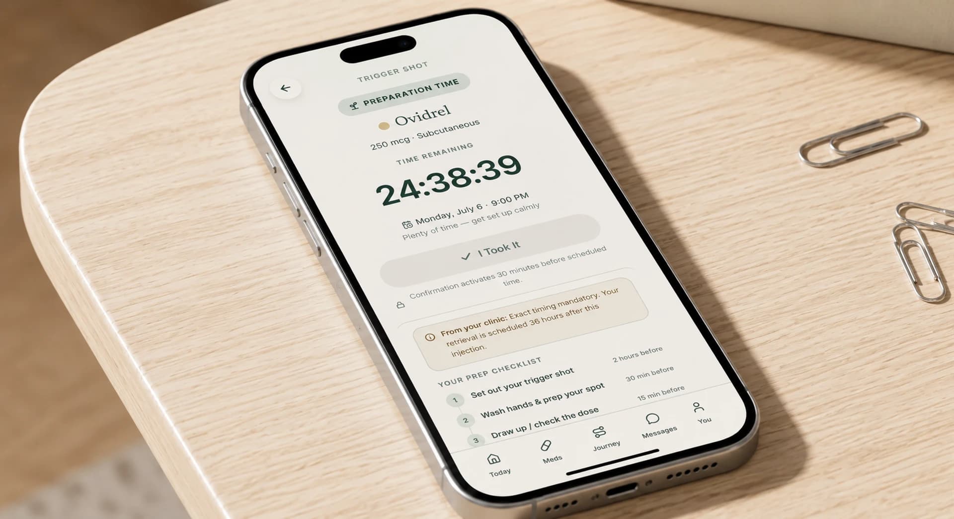 App · countdown to trigger